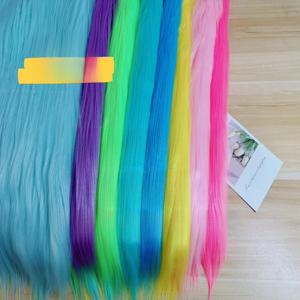 두꺼운 긴 면 인형 머리 인조 털 긴 강화된 워터폴 헤어 원단 의상 및 인형 제작용