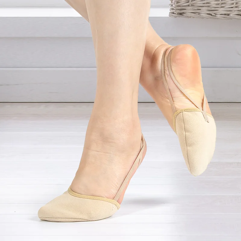 Dynadans 새로운 전문 리듬 체조 신발 여성 반 발 신발 어린이 스웨이드 반 발 댄스 발가락 신발