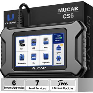 MUCAR CS6 자동차 스캐너 자동차 진단 도구, ABS SRS TCM ECM TPMS 6 시스템 코드 판독, 오일 브레이크 7 리셋, 평생 무료 업데이트