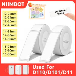 Niimbot 1Roll D110 미니 휴대용 열전 사 프린터 흰색 스티커 방수 종이 접착 라벨 D11 D101 D110 용 흰색 안티 오일