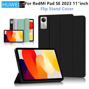 Xiaomi Redmi Pad SE 케이스 용 HUWEI Redmi Red Mi Pad SE 태블릿 자동 수면 커버 용 11 인치 2023 삼중 접이식 플립 스탠드 커버