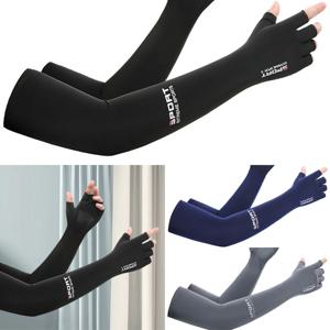 스포츠 팔 슬리브 UV 태양 보호 팔 슬리브 얼음 실크 통기성 수분 흡수 슬리브 여성용 남성용 야외 스포츠