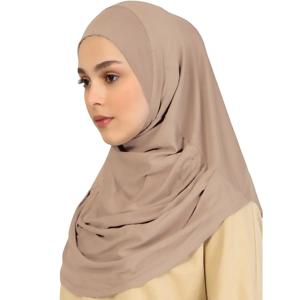 새로운 준비가 된 착용 인스턴트 Hijab 여성용 솔리드 컬러 대마 Headscarf 목 커버 스포츠 Hijabs Pinless 이슬람 Shawls 및 랩