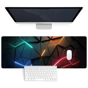 마우스 패드 데스크 패드 확장 마우스 매트 31.5x11.8in 대형 컴퓨터 키보드 데스크 매트 미끄럼 방지 베이스 및 스티치 가장자리가 있는 데스크 패드
