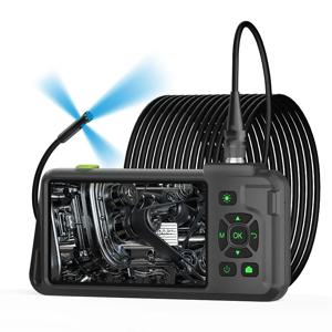 트리플 렌즈 내시경 카메라, 5 인치 IPS 스크린, HD1080P, 8mm 항공 플러그, 교체 케이블 파이프 검사 보어스코프, 사진 촬영