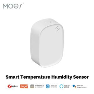 MOES Tuya Zigbee 스마트 온도 습도 센서 실내 습도계 APP 모니터링은 Alexa Google 홈 배터리 구동과 함께 작동합니다.