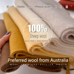 여성을위한 100% 양모 겨울 스카프 긴 따뜻한 캐시미어 스카프 Hijab 솔리드 레이디 목도리 랩 여성 Pashmina Bandana Head Scarfs New