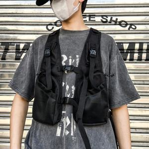 기능성 전술 가슴 장비 가방 남자 운동 양복 조끼 가방 멀티 포켓 가슴 팩 남여 힙합 streetwear 가방 남자 조끼 팩