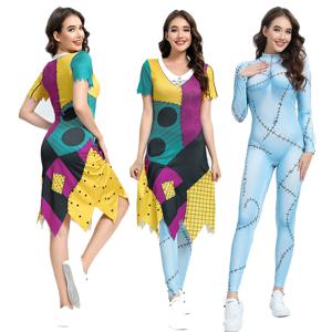 [당신은 내 비밀이에요] 코스프레 애니메이션 악몽 샐리 의상 크리스마스 카니발 멋진 파티 매칭 복장 세트 바디 슈트 여성