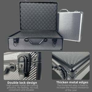 도구 상자 휴대용 알루미늄 안전 장비 도구 상자 악기 케이스 보관 상자 가방 스폰지가있는 충격 방지 케이스