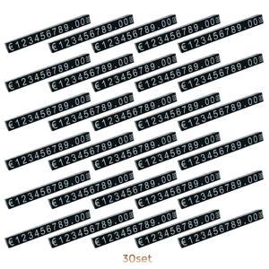 중형 플라스틱 큐브 가격 표시 태그, 숫자 조절 가능 스탠드 프레임, 라벨 샵, 30 세트