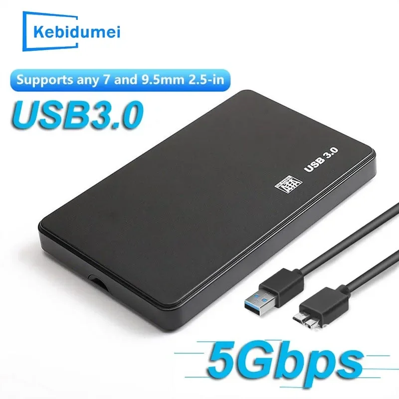 2.5인치 USB 3.0 HDD 외장 케이스 SATA HDD SSD 외장 하드 드라이브 케이스 5Gbps 고속 외장 하드 디스크 박스 (PC, 노트북, PS5용)