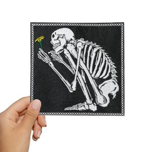 해골 꽃 자수 패치, 의류 모자 가방 재킷, 트럭 운전사 모자, DIY 선물, 힙합 펑크 배지, 패치 다리미 바느질, 1 개