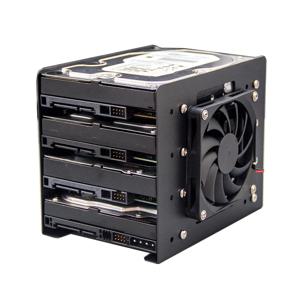 섀시 내장 4F 기계식 하드 디스크 브래킷 금속 4x3.5 하드 디스크 중첩 확장 팬 냉각 PC 케이스용