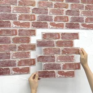 10 Pcs 3D 벽 패널 껍질과 스틱, 3D 벽돌 벽 스티커, 접착 타일 Backsplash 주방, 욕실 장식