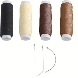 나일론 헤어 트랙 씨실 직조 바느질 스레드 + 바늘 J + I + C 클립 확장용 가발 도구 헤어 확장 액세서리