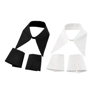 독특한 거짓 고리 캐주얼 장식 셔츠 드레스 칼라 우아한 손목 커프스 페르펠