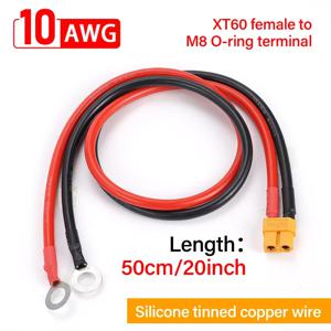 XT60 암/수 커넥터에서 M8 O 링 아이렛 터미널 플러그 커넥터 케이블 10AWG 충전기 측 전원선 RC 리포 배터리 FPV 레이싱용