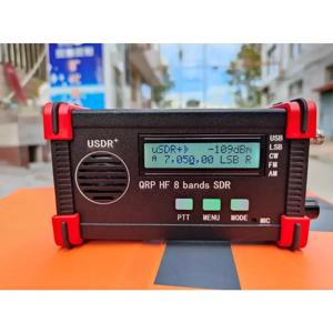 2025 새로운 5W USDX USDR HF QRP SDR 트랜시버 SSB/CW 트랜시버 8 밴드 DSP SDR 블랙 쉘, 배터리가 포함된 휴대용 마이크 포함