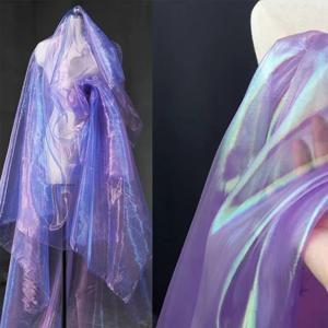 반짝 이는 레이저 Tulle Organza 직물 얇은 장식 Voile Organza 드레스 패브릭 부드러운 Tulle 천 장식 Tulle 수제 재료