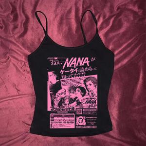 Y2k Nana Osaki 그래픽 T 셔츠 캐주얼 하라주쿠 streetwear 일본 의류 패션 락 펑크 민소매 탱크 & Camis Coquette