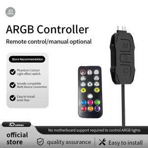 LDPCSJARGBController 5V 3pin-SATA 전원 공급 장치 미니 RGB 컨트롤러 3PIN 허브 컴퓨터 Cpu 케이스 쿨 팬 LED 라이트 라디에이터