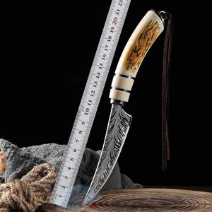 칼날 커버가 있는 전문가용 뼈 제거 칼, 일본식 주방 칼, 고경도 단조 다마스커스 강 질감의 주방 칼