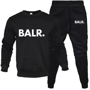 남성 세트 2 피스 힙합 애니메이션 만화 BALR 인쇄 플러스 양털 패션 가을 남성 오-넥 스웨터 스웨트 팬츠 캐주얼 슈트