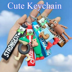 Tung Tung Sahur Brainrot 동물 액세서리 용 열쇠 고리 Funny Sigma Skibidi Rizz Cat Silly Meme 열쇠 고리 팬 친구 선물