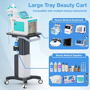 살롱 트롤리 미용 기기 카트 (저소음 360도 회전) °   스파, 병원, 클리닉, 치과용 회전 바퀴 다기능 트레이