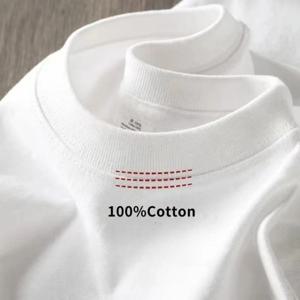 퓨어 화이트 260g 헤비 티셔츠 남성 여름 퓨어 코튼 반팔 신작 남성 및 여성 streetwear