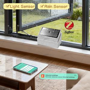 2in1 Zigbee 레인 센서 강우량 감지기(밝기 감지 포함) 스마트 홈 자동화를 위한 Tuya Smart Life 앱 모니터