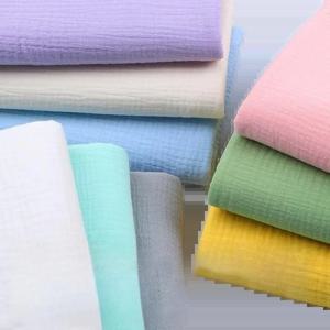 135x50cm 순색 크레이프 이중층 면사 원단, 부드러운 아기 옷 원단 만들기 DIY 의류 봉제 천