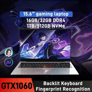 15.6인치 GTX1060 게이밍 노트북 휴대용 컴퓨터 PC 노트북 게이머용 인텔 N95 32GB DDR4 1TB SSD 윈도우11 백라이트 키보드