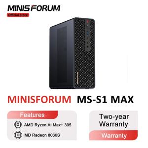 MINISFORUM MS-S1 MAX 미니 PC AMD Ryzen Al Max+ 395 LPDDR5x 128GB 2TB SSD 게이밍 PC WiFi 7 2*10GbE LAN 윈도우 11 프로 데스크탑 PC