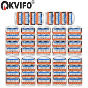 남성용 KVIFO 수동 면도기 다섯 겹의 블레이드 남성용 면도 스테인레스 스틸 블레이드 Fusion5에 적합