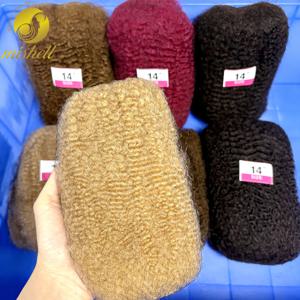 컬러 4C 아프로 곱슬머리 인모 벌크 30/50g 팩 10-18인치 100% 인모 부드러운 아프로 곱슬머리 벌크 (로크스/트위스트/브레이드용)