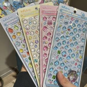 귀여운 타마고치 스티커 만화 창의적인 주변기기 폰 케이스 투명 스티커 핸드 어카운트 재료 친구 생일 선물