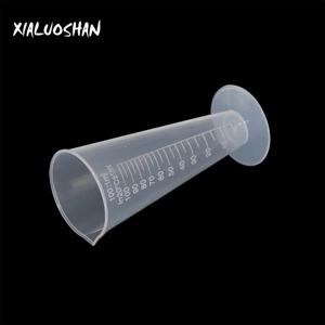 원추형 측정 컵 플라스틱 투명 눈금 실린더, 실험실 주방 측정 도구, 학교 실험실 액세서리, 100ml, 1 개