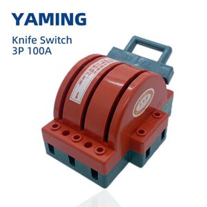 3P 100A 나이프 스위치 전원 공급 장치 로터리 토글 이중 던지기 양방향 3상 3선 두꺼운 구리
