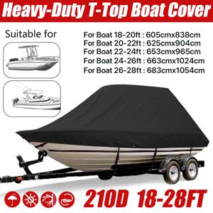18-28ft 210D 점보 크루저 보트 커버 헤비 듀티 Oceansouth 해양 물 태양 방지 UV 보호 Fish-Ski VHull 계류 커버