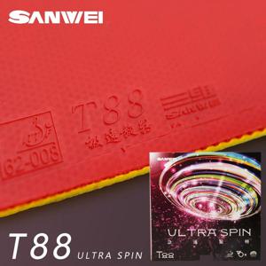 SANWEI T88 울트라 스핀 탁구 고무 반 끈적 끈적한 제어 루프 탁구 고무 (고탄성 스폰지 포함)