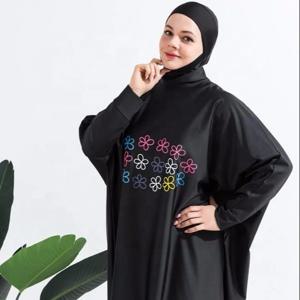 여성 이슬람 수영복 Beachwear 스크린 인쇄 3pcs Lslamic 의류 Hijab 긴 소매 스포츠 수영복 Burkinis 수영복 박쥐 양복