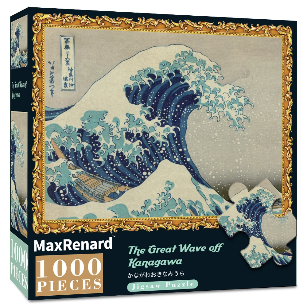 MaxRenard 성인 1000피스 어려운 직소 퍼즐 50*70cm 가나가와의 대파도 환경 테마 시리즈