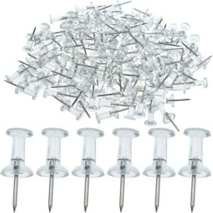 투명 푸시 핀, 플라스틱 지도 차트 드로잉 핀, 알림 게시판 코르크 보드 엄지 압정, 100 개