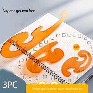 플라스틱 프렌치 커브 눈금자, 다중 구름 모양, 드로잉 스타일링 디자인, 눈금자 커브 템플릿, 미술 공예 바느질 도구, 3 개