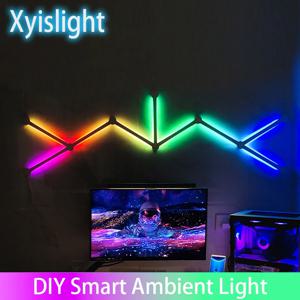 스플 라이스 라이트 DIY 분위기 라이트 RGB 스마트 벽 조명 음성 제어 램프 Esports 룸 침실 바 장식 야간 조명