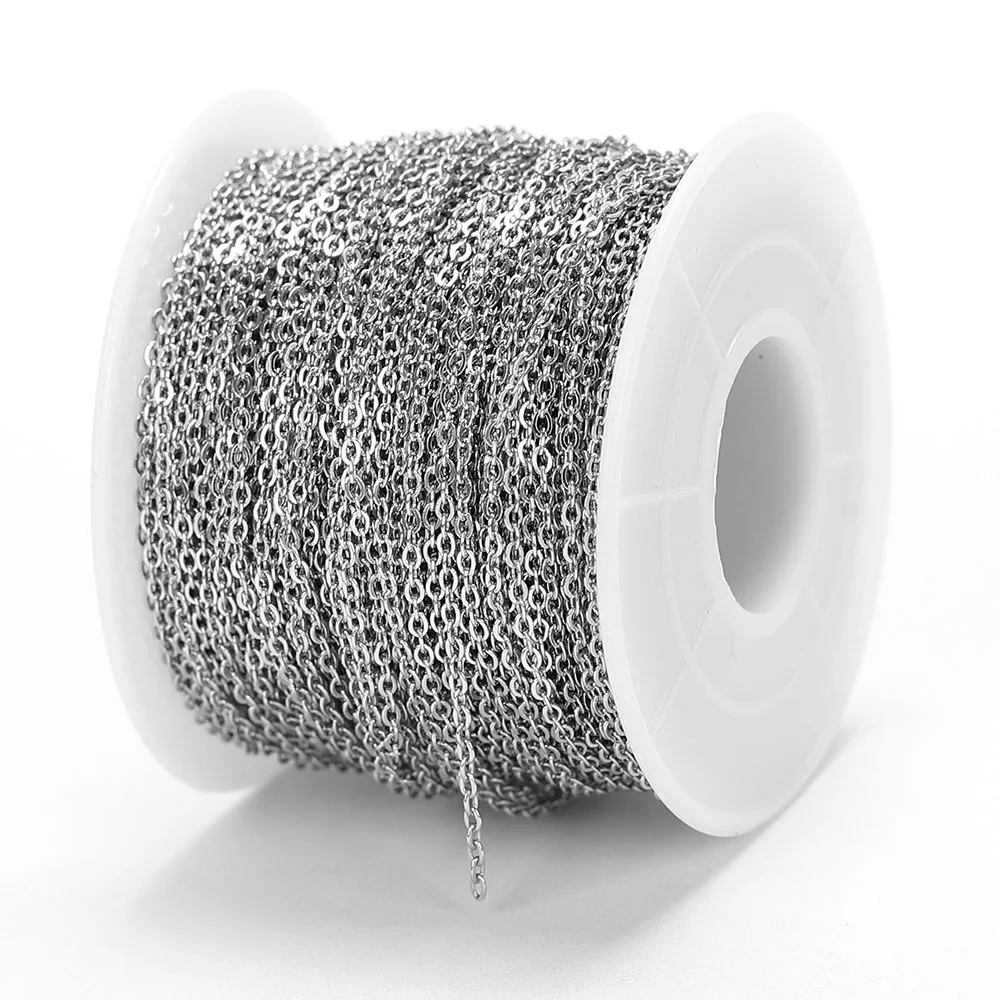 10 미터 1/1.5/2mm 스테인레스 스틸 O 모양 크로스 체인 목걸이 팔찌 쥬얼리 만들기 DIY