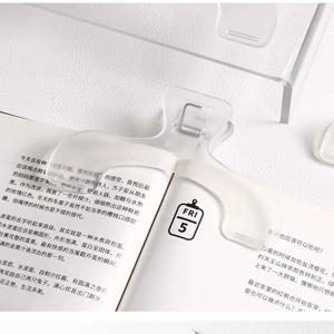 Ins 투명 보물 커버 헤드 북 클립, 실용적인 노트 클립, 학생 고정 북 클립, 티켓 클립, 독서용