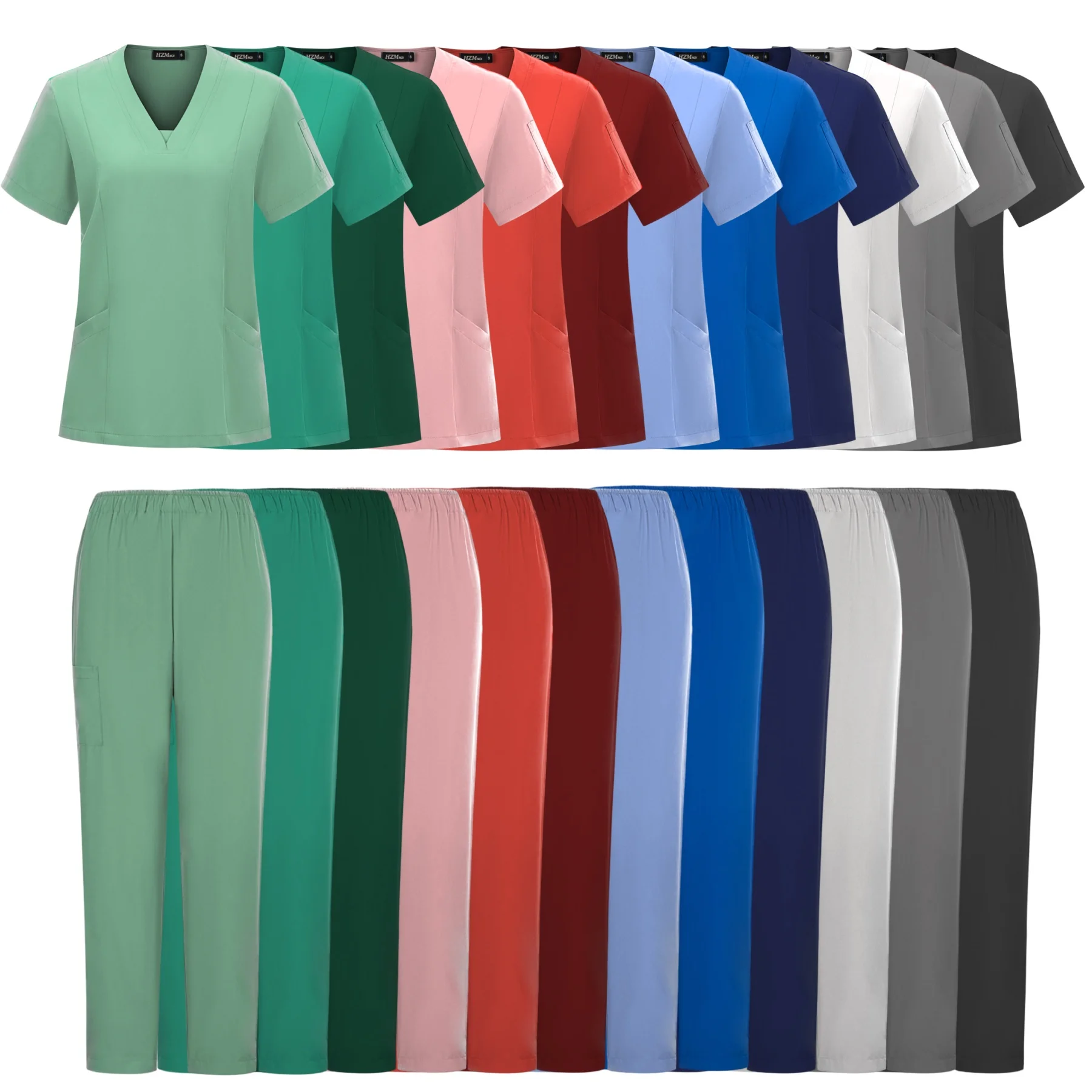 간호사 의료 유니폼 하이 퀄리티 반려동물 그루밍 케어 작업복 세트, 수술실 수술 가운, 반팔 신축성 바지